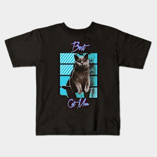 retro best cat mother Kids T-Shirt